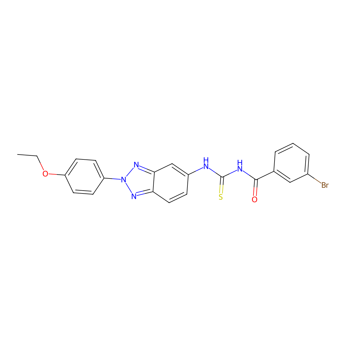 3-bromo-N-[[2-(4-ethoxyphenyl)benzotriazol-5-yl]carbamothioyl]benzamide molecular structure, CAS 425682-37-7