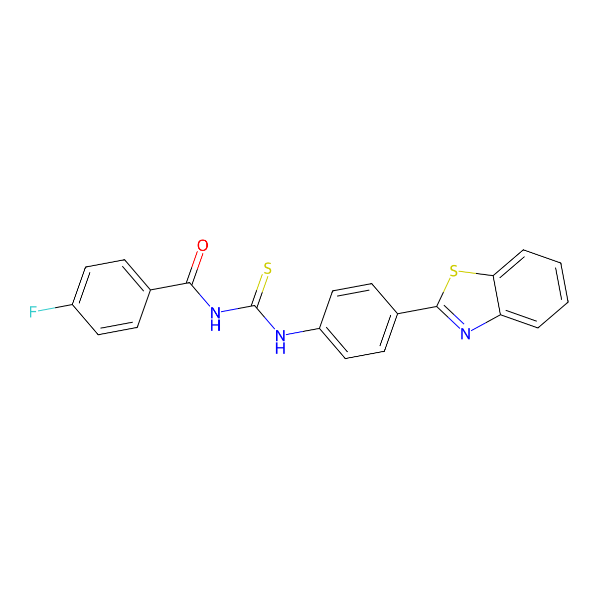 N-[[4-(1,3-benzothiazol-2-yl)phenyl]carbamothioyl]-4-fluorobenzamide molecular structure, CAS 425682-40-2