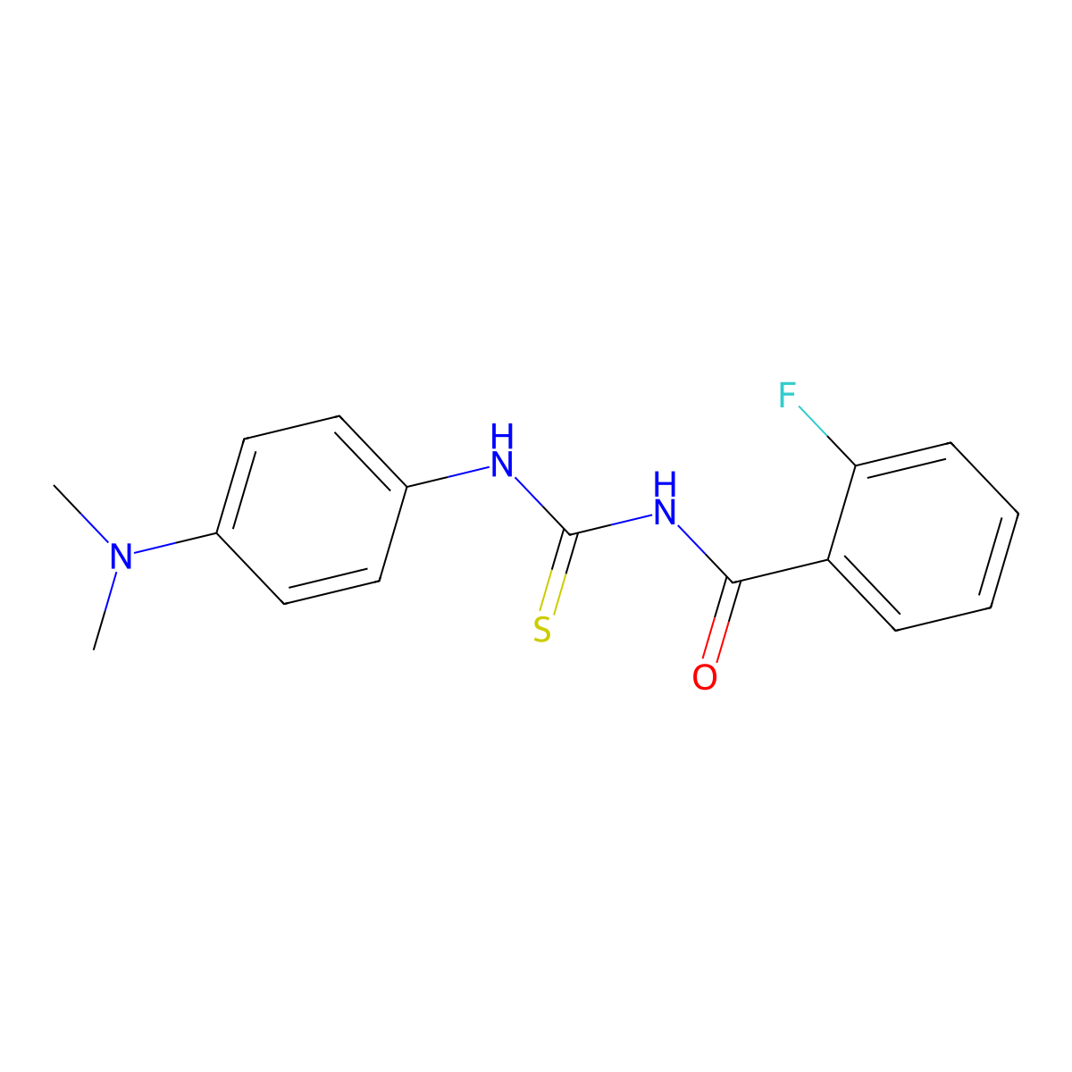 N-{[4-(dimethylamino)phenyl]carbamothioyl}-2-fluorobenzamide molecular structure, CAS 425682-41-3