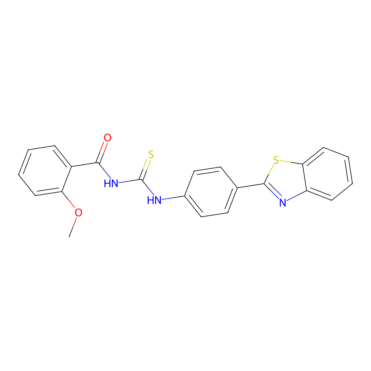 N-[[4-(1,3-benzothiazol-2-yl)phenyl]carbamothioyl]-2-methoxybenzamide molecular structure, CAS 425682-43-5