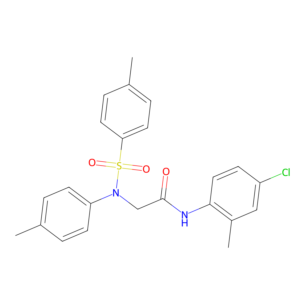 N-(4-chloro-2-methylphenyl)-2-(4-methyl-N-(4-methylphenyl)sulfonylanilino)acetamide molecular structure, CAS 425682-44-6