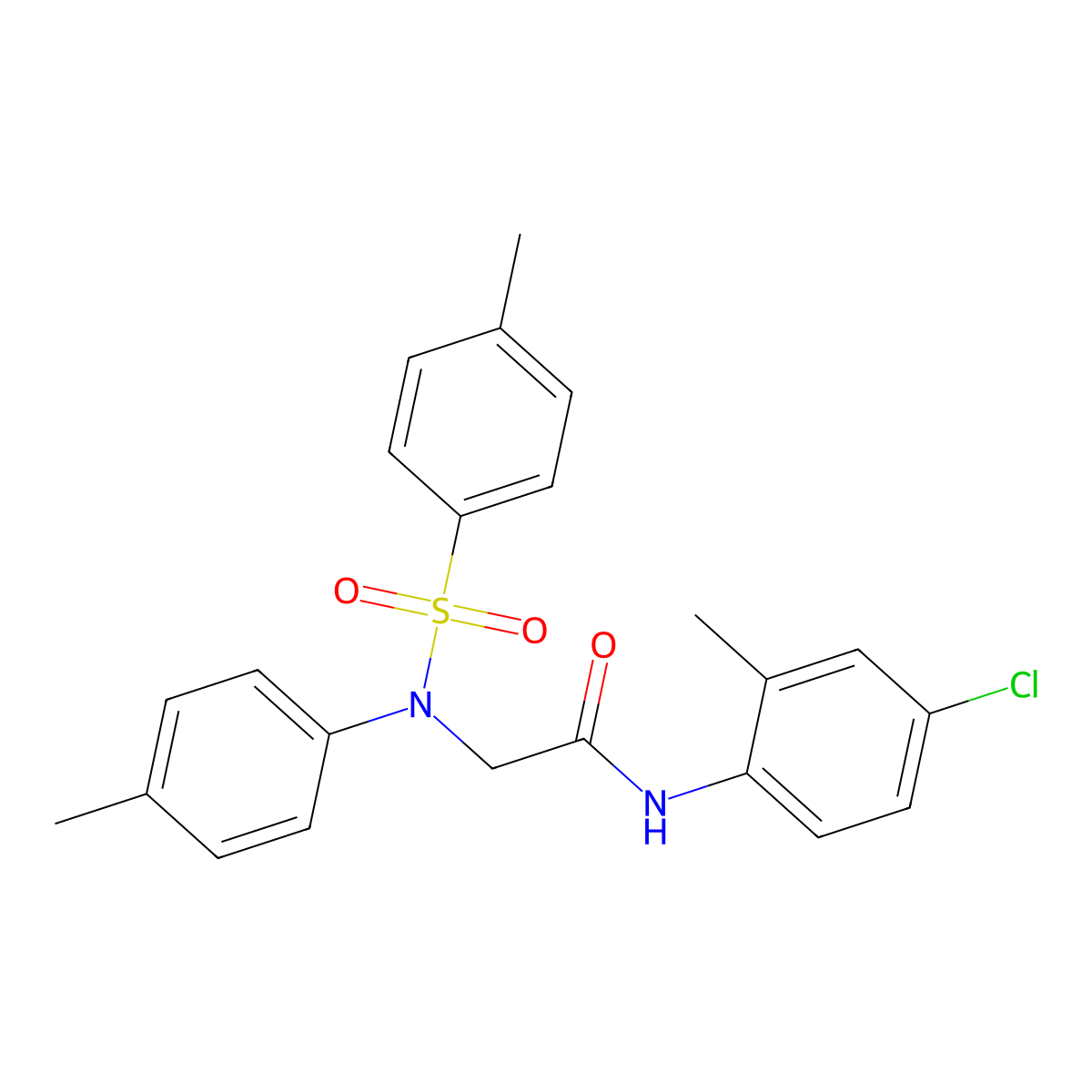 N-(4-chloro-2-methylphenyl)-2-(4-methyl-N-(4-methylphenyl)sulfonylanilino)acetamide molecular structure, CAS 425682-44-6