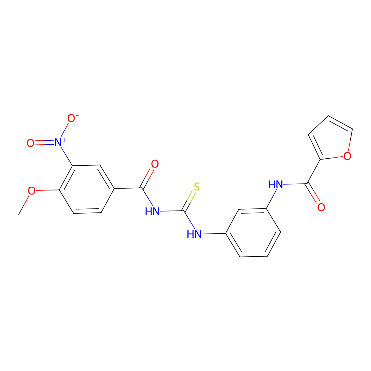 N-[3-[(4-methoxy-3-nitrobenzoyl)carbamothioylamino]phenyl]furan-2-carboxamide molecular structure, CAS 425682-64-0