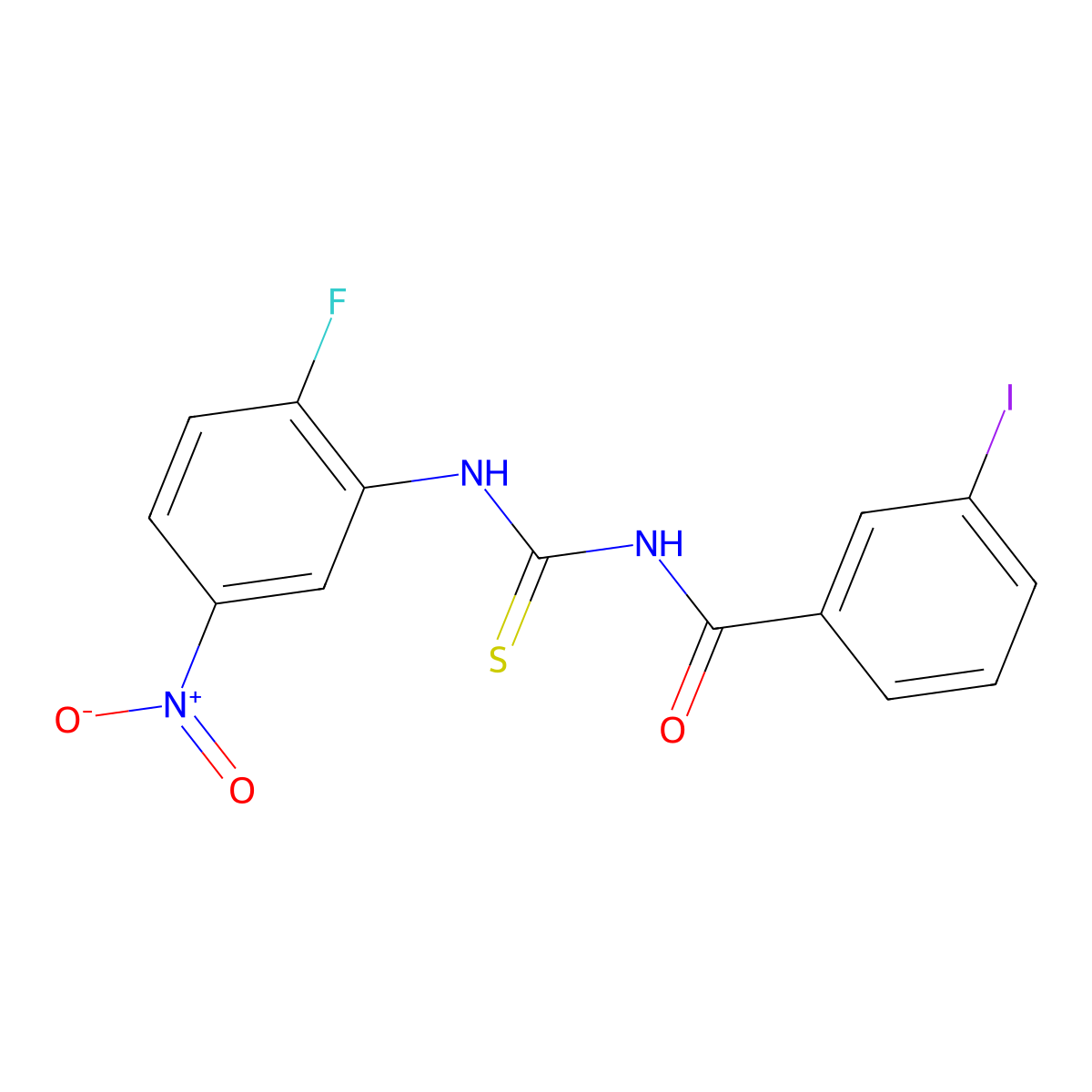 N-[(2-fluoro-5-nitrophenyl)carbamothioyl]-3-iodobenzamide molecular structure, CAS 425682-72-0