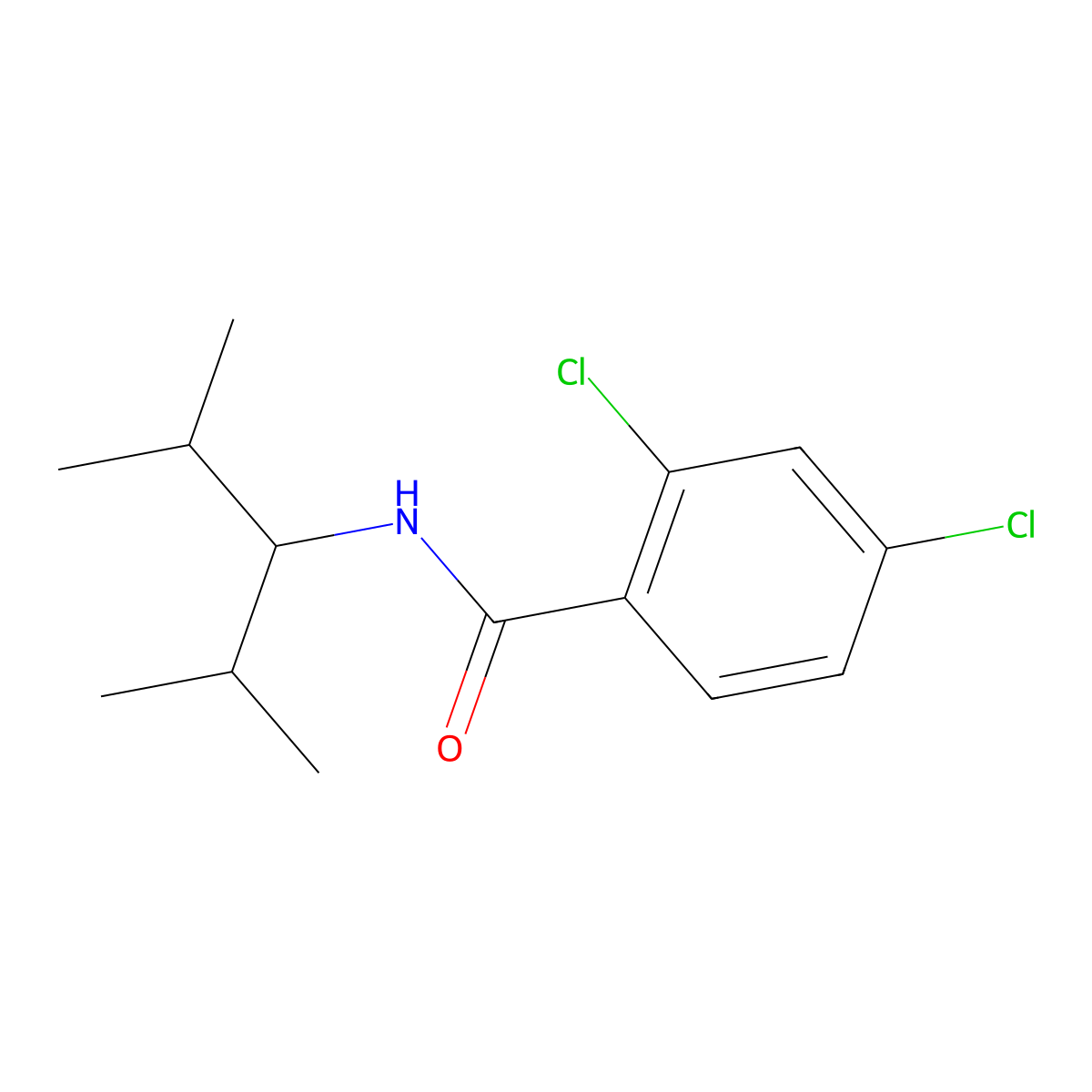 2,4-dichloro-N-(2,4-dimethylpentan-3-yl)benzamide molecular structure, CAS 425682-76-4