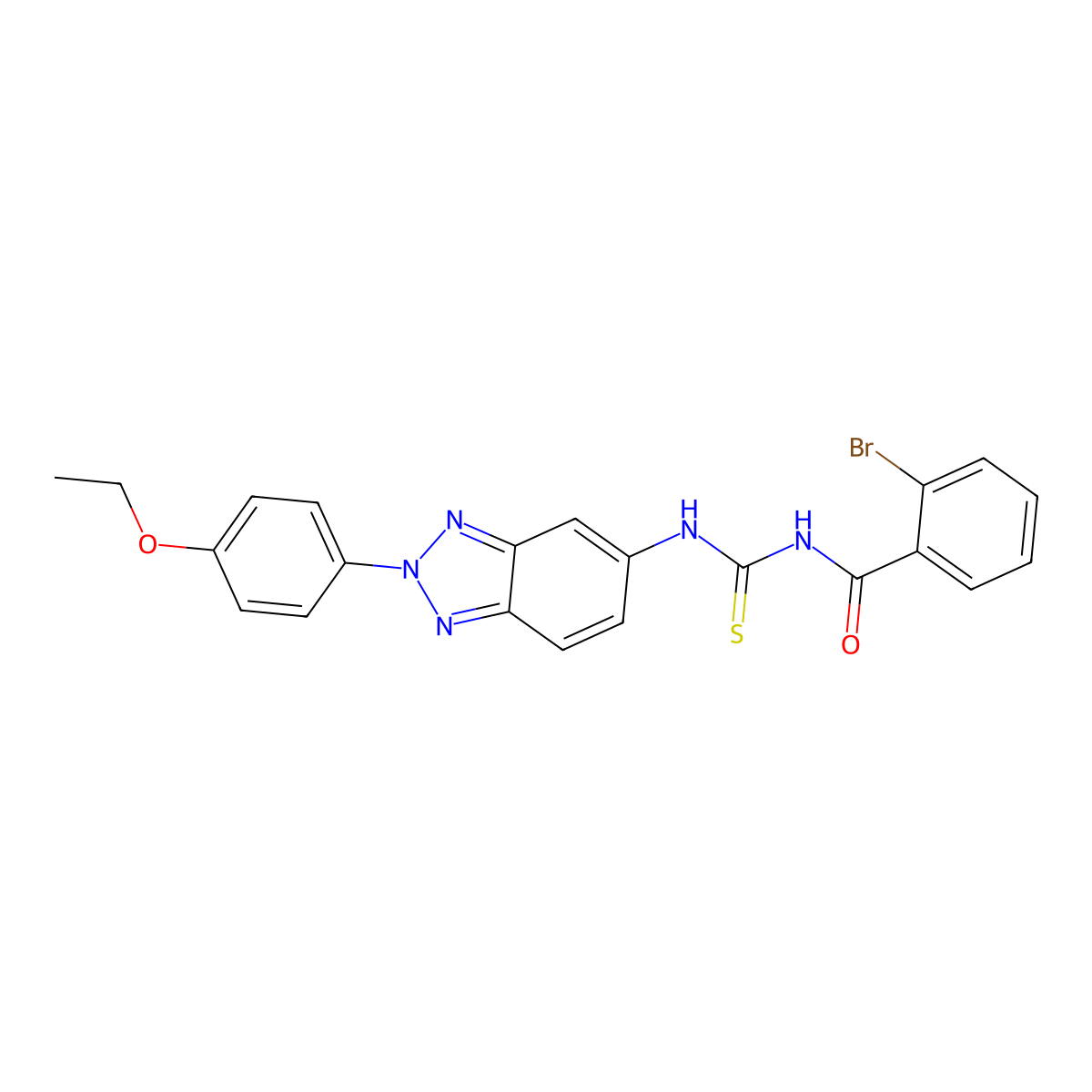 2-bromo-N-[[2-(4-ethoxyphenyl)benzotriazol-5-yl]carbamothioyl]benzamide molecular structure, CAS 425682-80-0