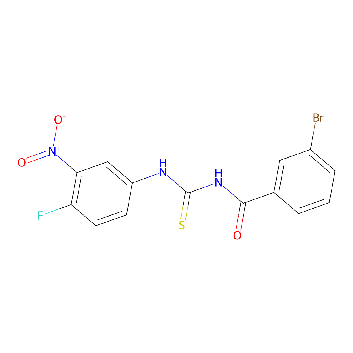 3-bromo-N-[(4-fluoro-3-nitrophenyl)carbamothioyl]benzamide molecular structure, CAS 425682-83-3