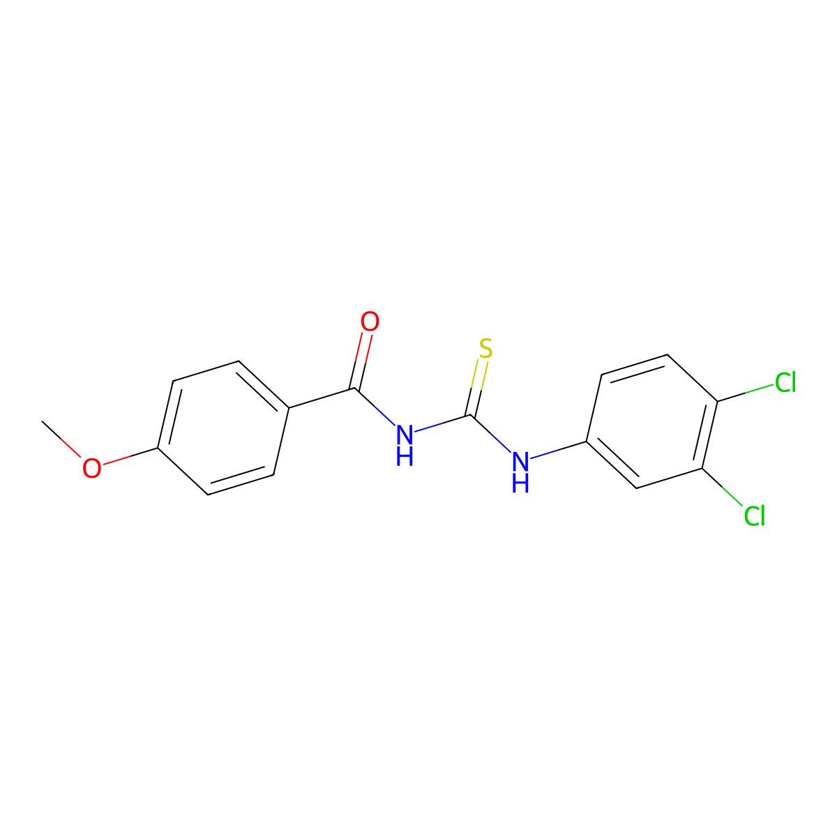 N-[(3,4-dichlorophenyl)carbamothioyl]-4-methoxybenzamide molecular structure, CAS 425682-88-8