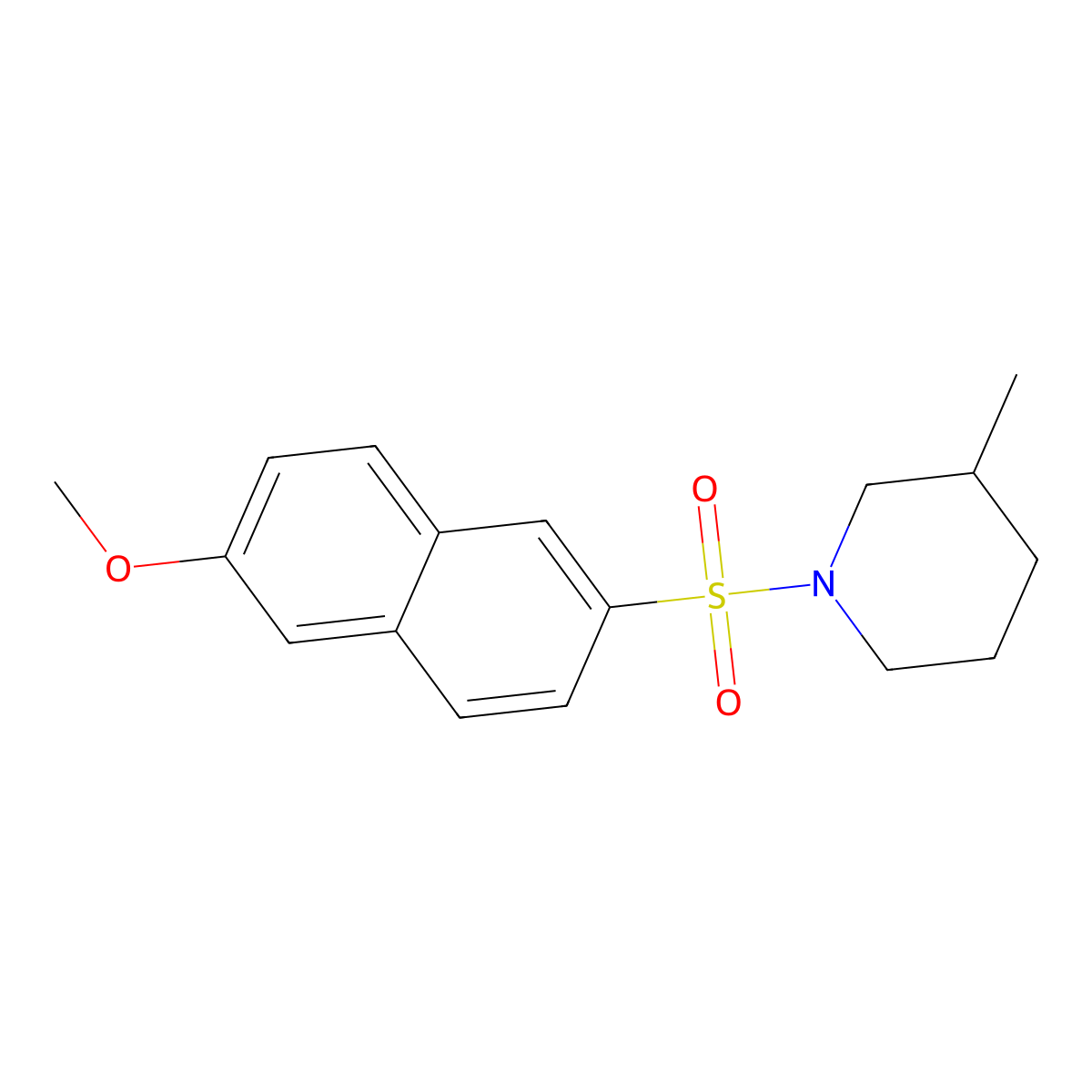 1-(6-Methoxy-naphthalene-2-sulfonyl)-3-methyl-piperidine molecular structure, CAS 425683-21-2