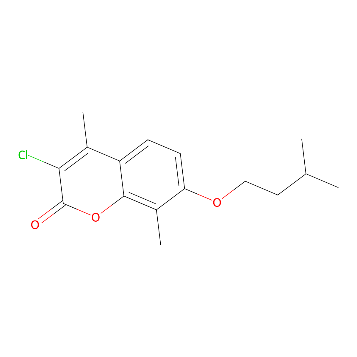 3-chloro-7-(isopentyloxy)-4,8-dimethyl-2H-chromen-2-one molecular structure, CAS 425683-27-8