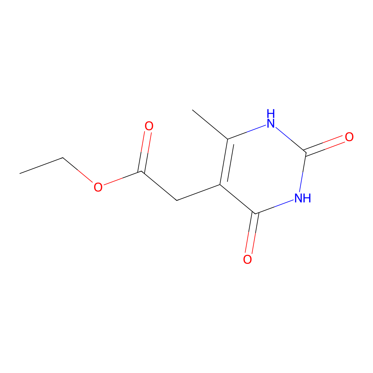Ethyl 2-(6-methyl-2,4-dioxo-1,2,3,4-tetrahydropyrimidin-5-yl)acetate molecular structure, CAS 425683-32-5