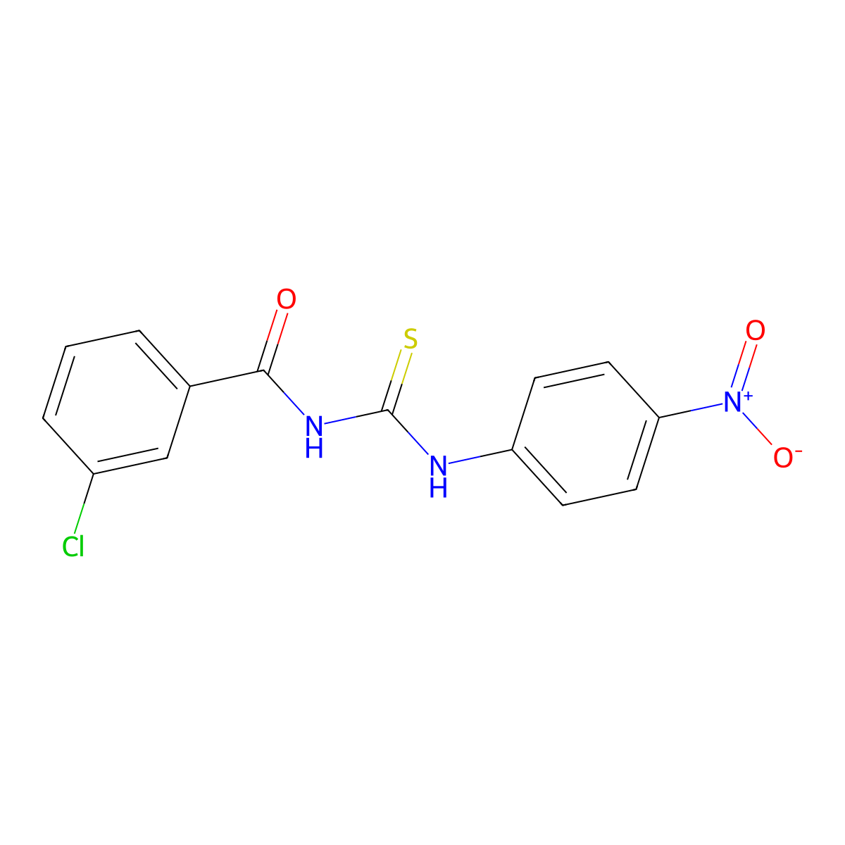 3-chloro-N-[(4-nitrophenyl)carbamothioyl]benzamide molecular structure, CAS 425683-36-9