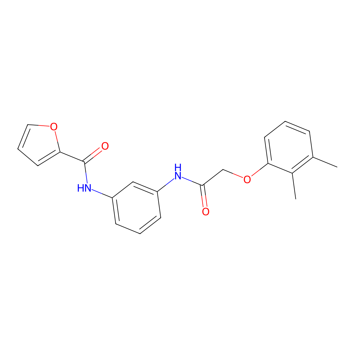 N-(3-{[(2,3-dimethylphenoxy)acetyl]amino}phenyl)furan-2-carboxamide molecular structure, CAS 425683-56-3