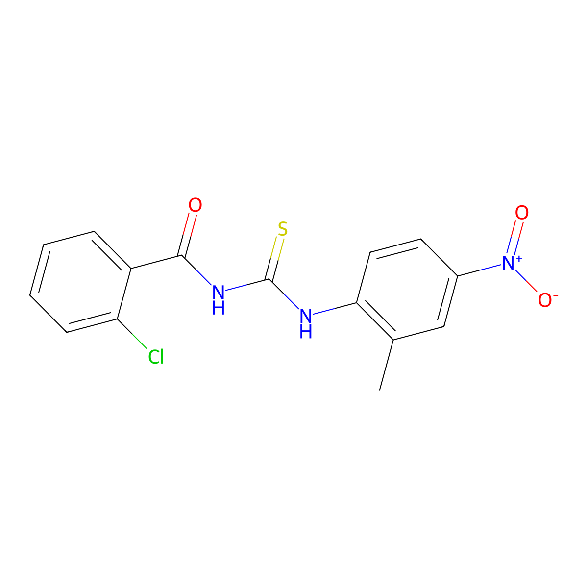 2-chloro-N-[(2-methyl-4-nitrophenyl)carbamothioyl]benzamide molecular structure, CAS 425683-60-9