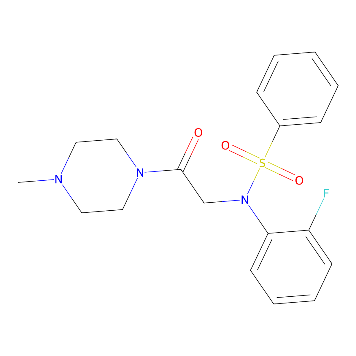 N-(2-fluorophenyl)-N-[2-(4-methylpiperazin-1-yl)-2-oxoethyl]benzenesulfonamide molecular structure, CAS 425683-73-4