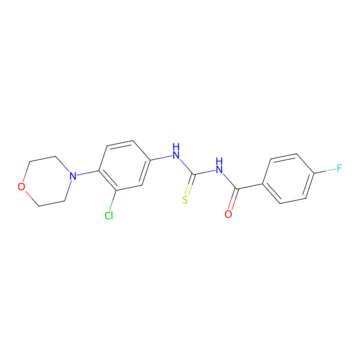 N-[(3-chloro-4-morpholin-4-ylphenyl)carbamothioyl]-4-fluorobenzamide molecular structure, CAS 425683-80-3