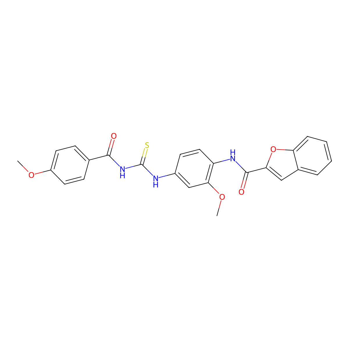 N-[2-methoxy-4-[(4-methoxybenzoyl)carbamothioylamino]phenyl]-1-benzofuran-2-carboxamide molecular structure, CAS 425683-93-8