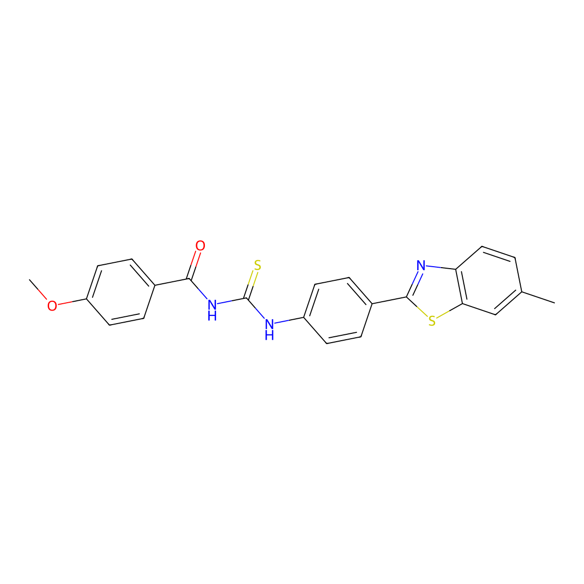 4-methoxy-N-[[4-(6-methyl-1,3-benzothiazol-2-yl)phenyl]carbamothioyl]benzamide molecular structure, CAS 425684-26-0