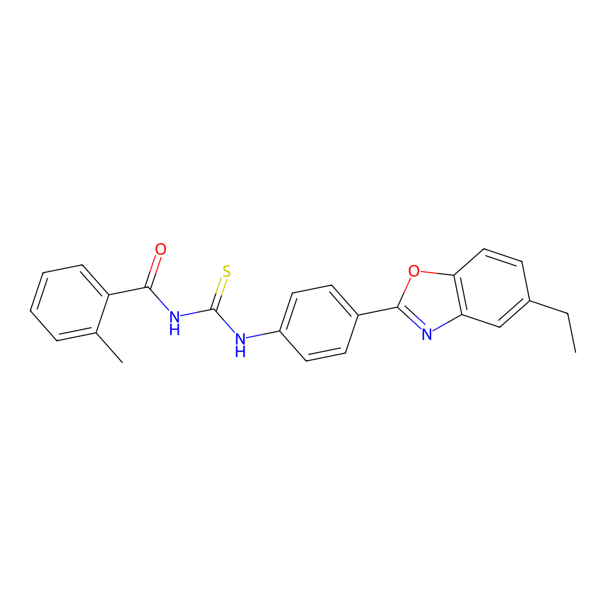 N-[[4-(5-ethyl-1,3-benzoxazol-2-yl)phenyl]carbamothioyl]-2-methylbenzamide molecular structure, CAS 425684-27-1