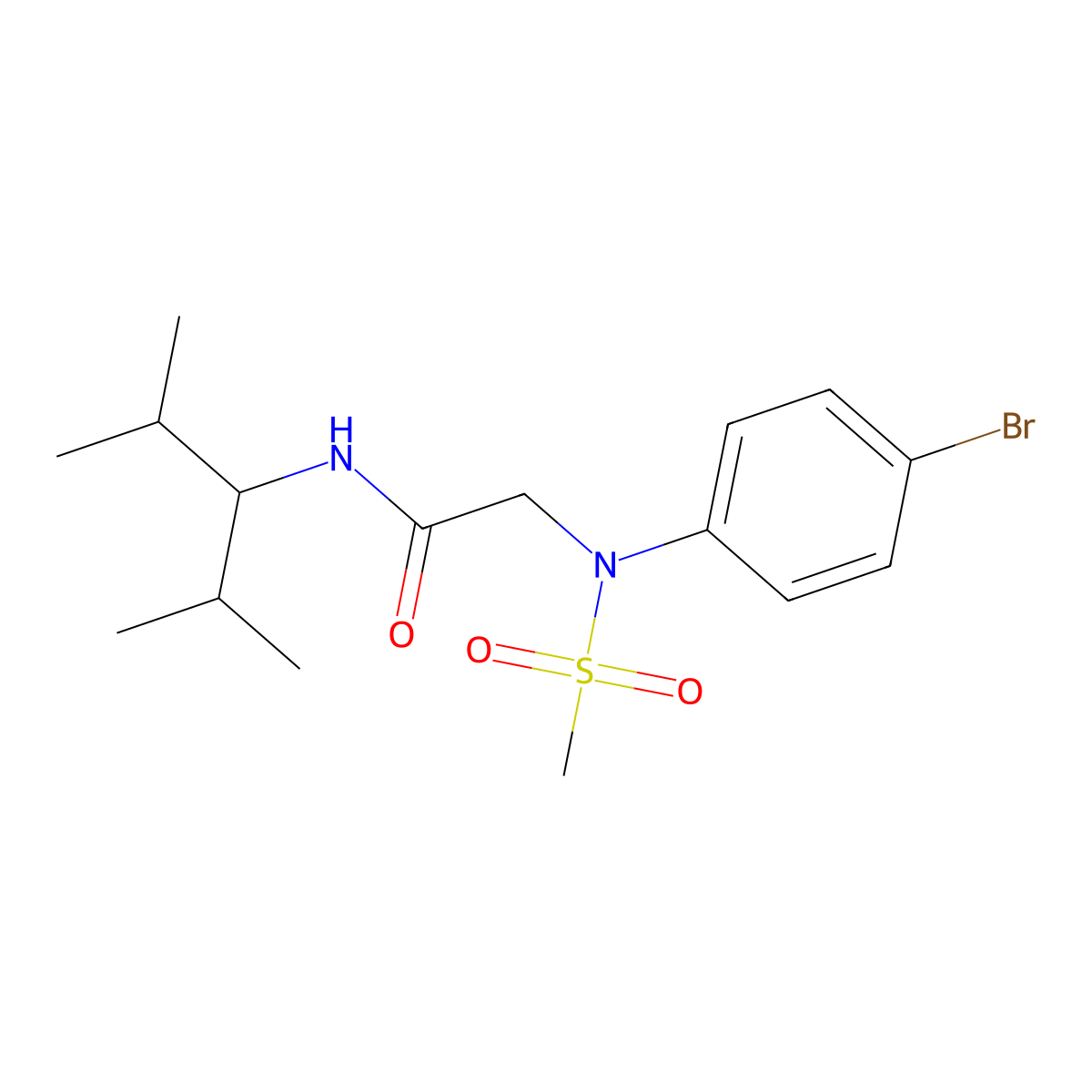 2-(4-bromo-N-methylsulfonylanilino)-N-(2,4-dimethylpentan-3-yl)acetamide molecular structure, CAS 425684-45-3