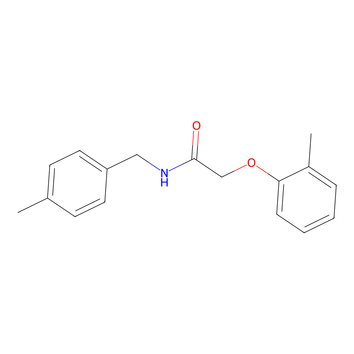 N-(4-methylbenzyl)-2-(2-methylphenoxy)acetamide molecular structure, CAS 425684-72-6