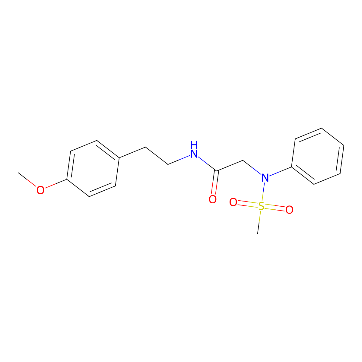 N-[2-(4-methoxyphenyl)ethyl]-2-(N-methylsulfonylanilino)acetamide molecular structure, CAS 425684-90-8