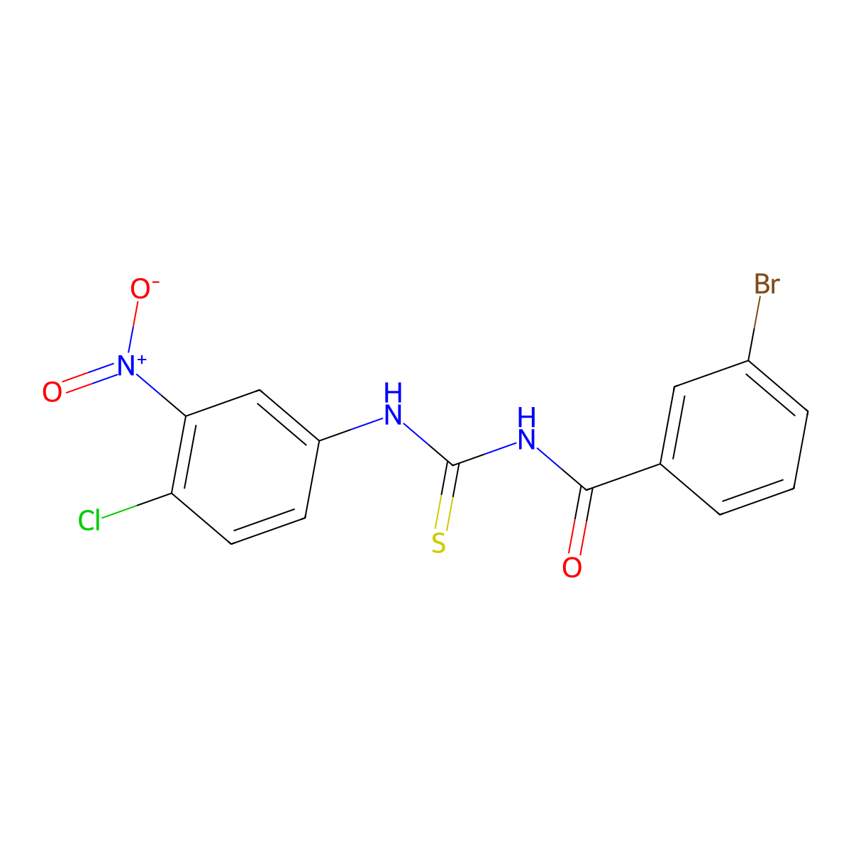 3-bromo-N-[(4-chloro-3-nitrophenyl)carbamothioyl]benzamide molecular structure, CAS 425684-96-4