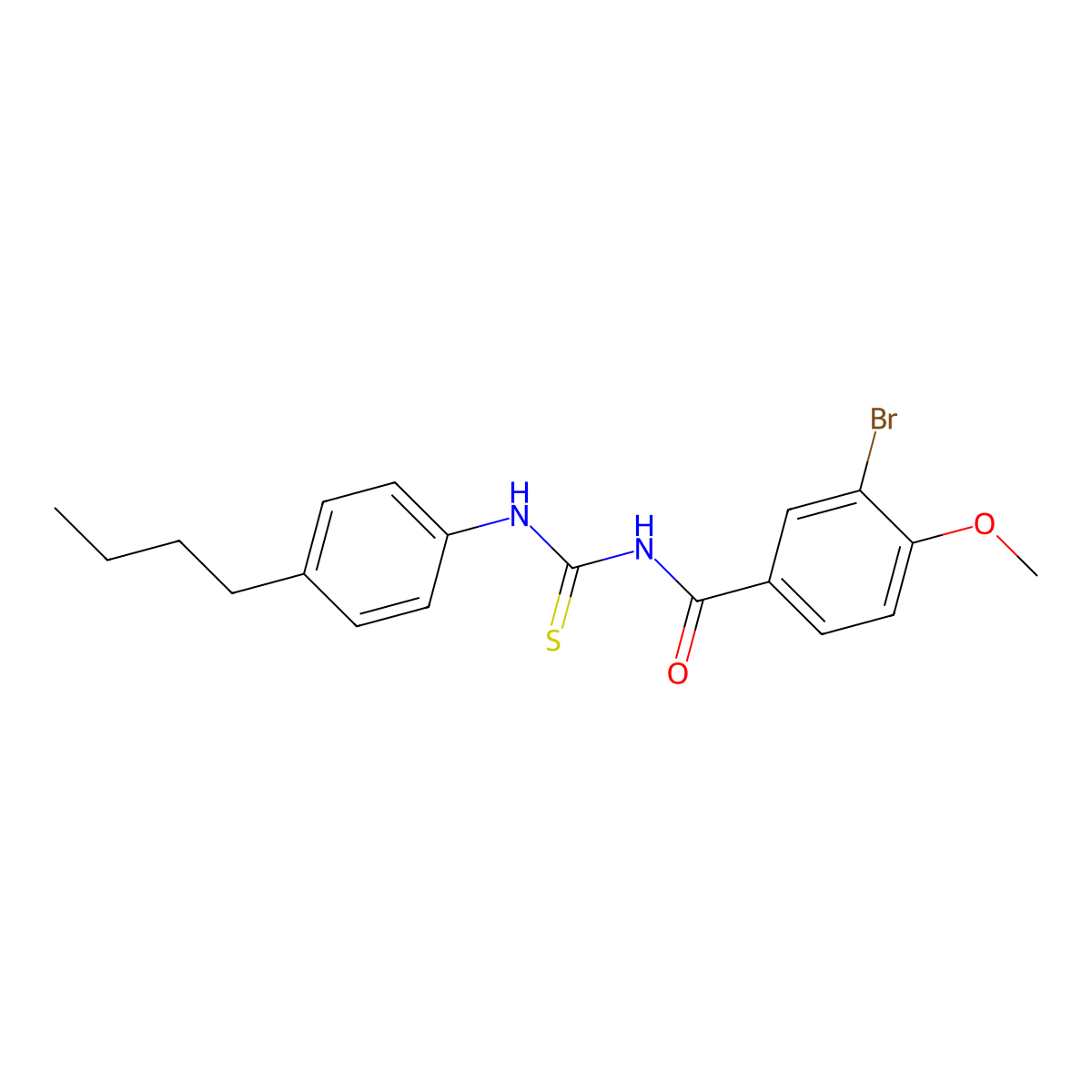 3-bromo-N-[(4-butylphenyl)carbamothioyl]-4-methoxybenzamide molecular structure, CAS 425685-01-4