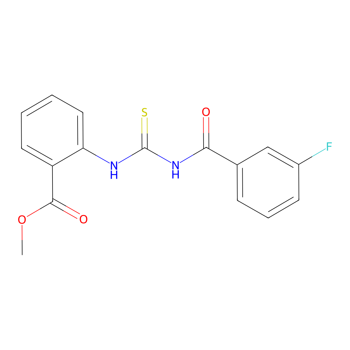 Methyl 2-({[(3-fluorobenzoyl)amino]carbothioyl}amino)benzoate molecular structure, CAS 425685-02-5