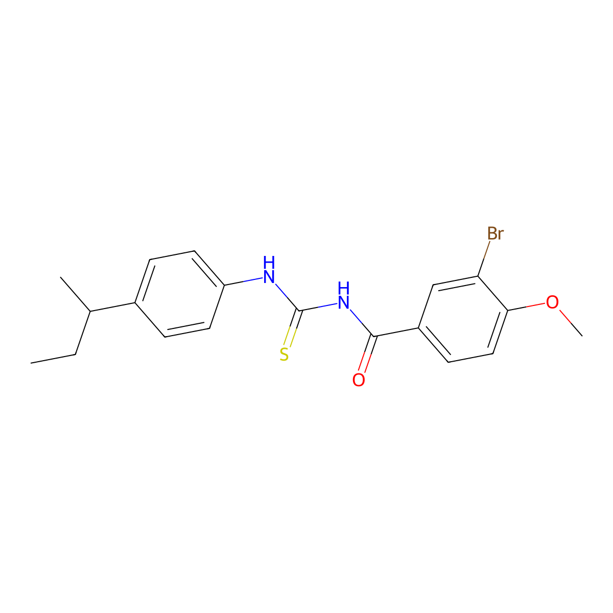 3-bromo-N-{[4-(butan-2-yl)phenyl]carbamothioyl}-4-methoxybenzamide molecular structure, CAS 425685-34-3