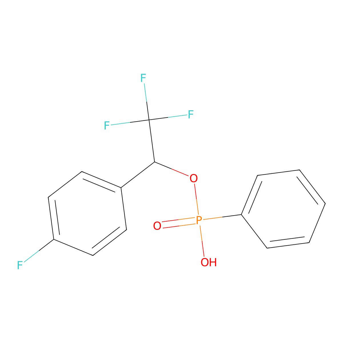 2,2,2-Trifluoro-1-(4-fluorophenyl)ethyl hydrogen phenylphosphonate molecular structure, CAS 425685-69-4
