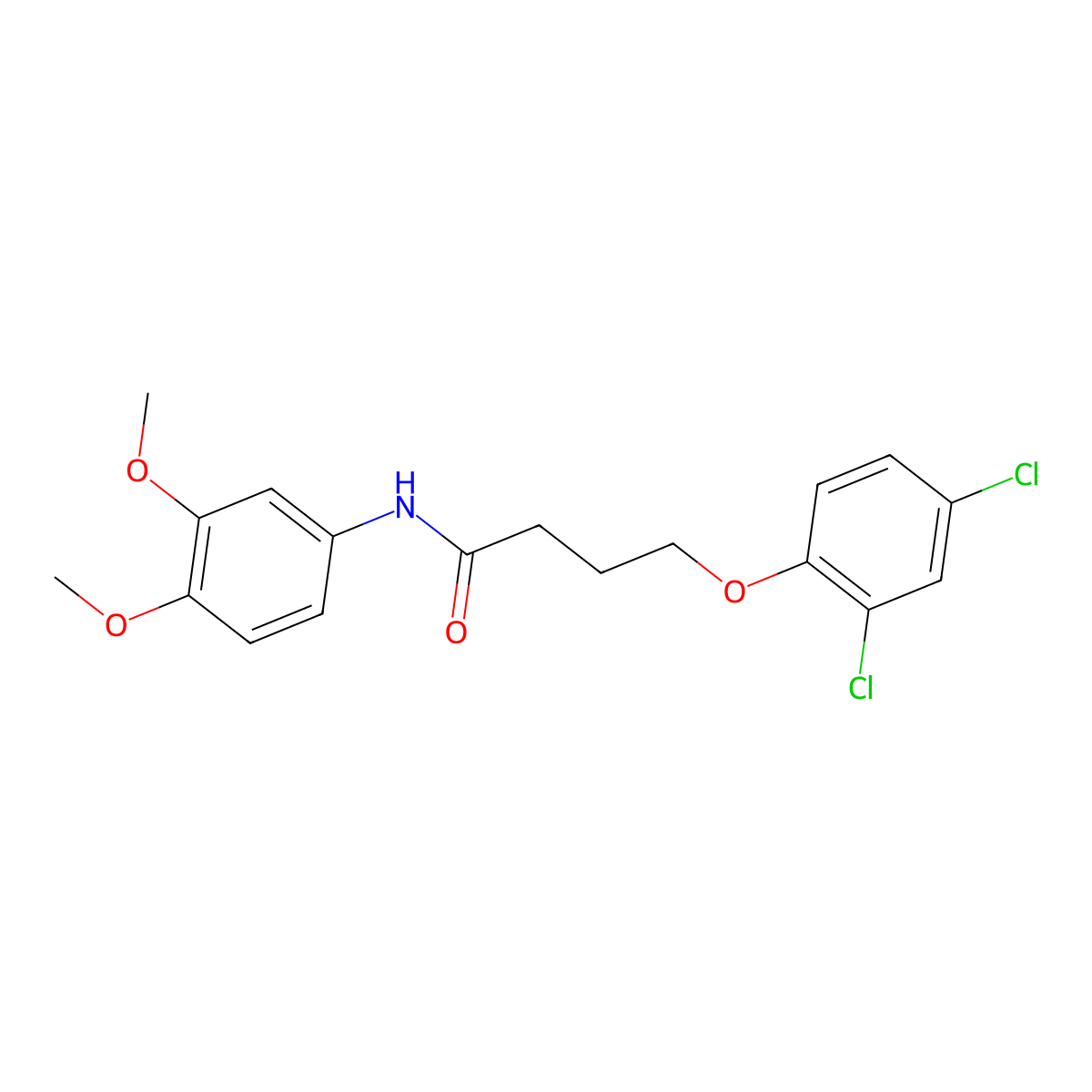 4-(2,4-dichlorophenoxy)-N-(3,4-dimethoxyphenyl)butanamide molecular structure, CAS 425685-78-5