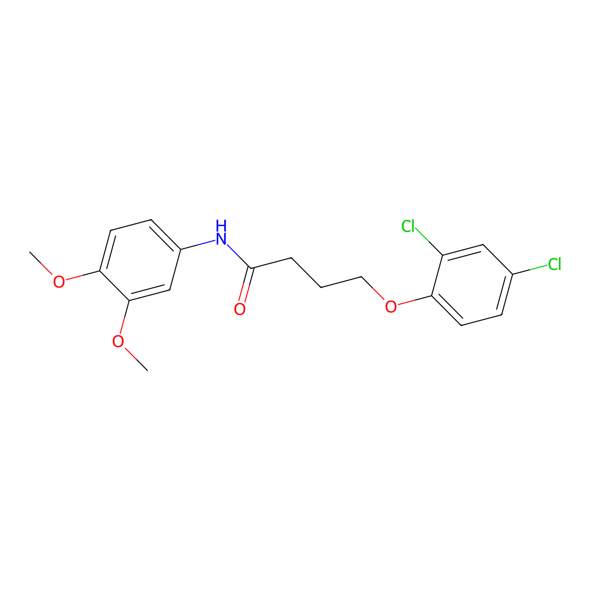 4-(2,4-dichlorophenoxy)-N-(3,4-dimethoxyphenyl)butanamide molecular structure, CAS 425685-78-5