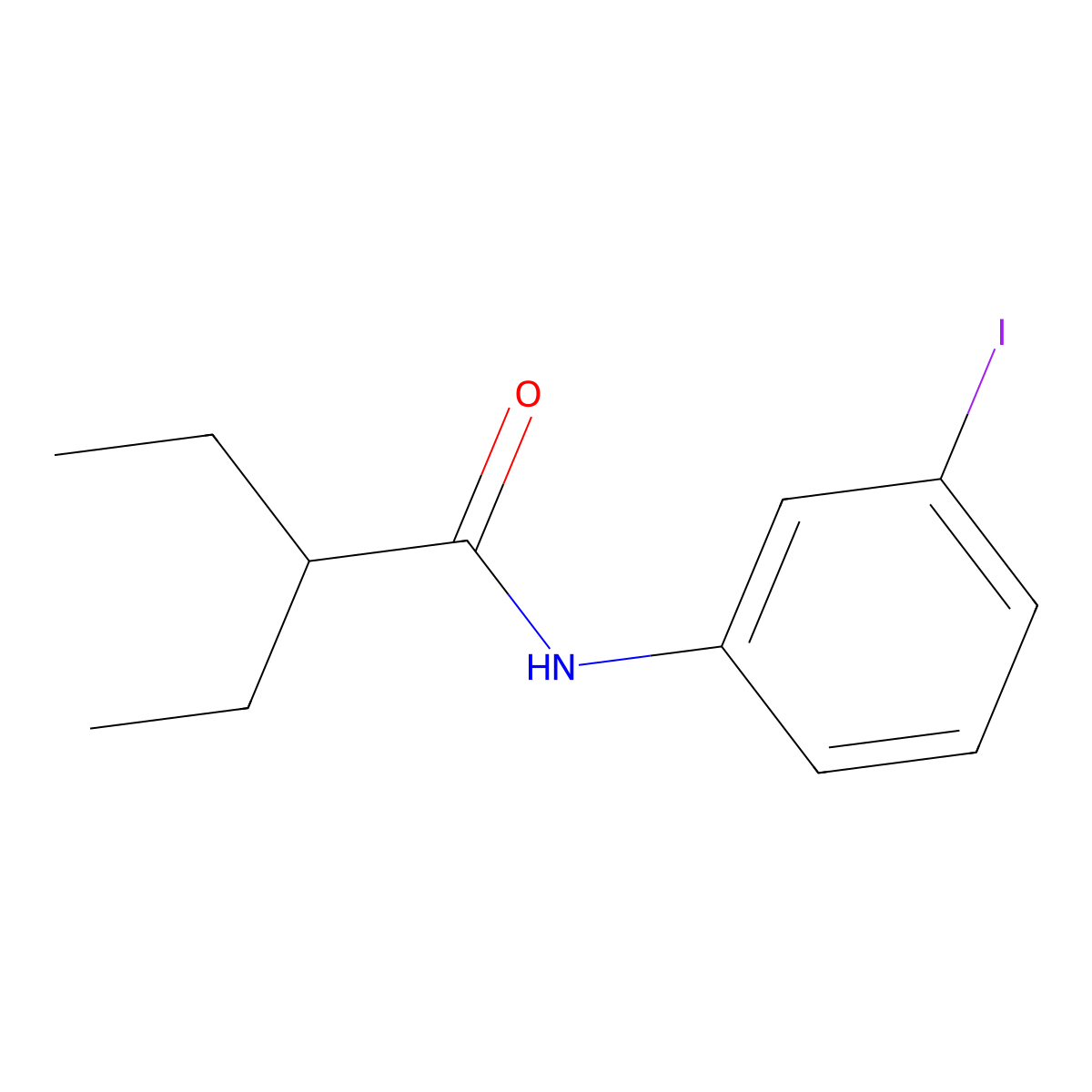 2-ethyl-N-(3-iodophenyl)butanamide molecular structure, CAS 425685-79-6
