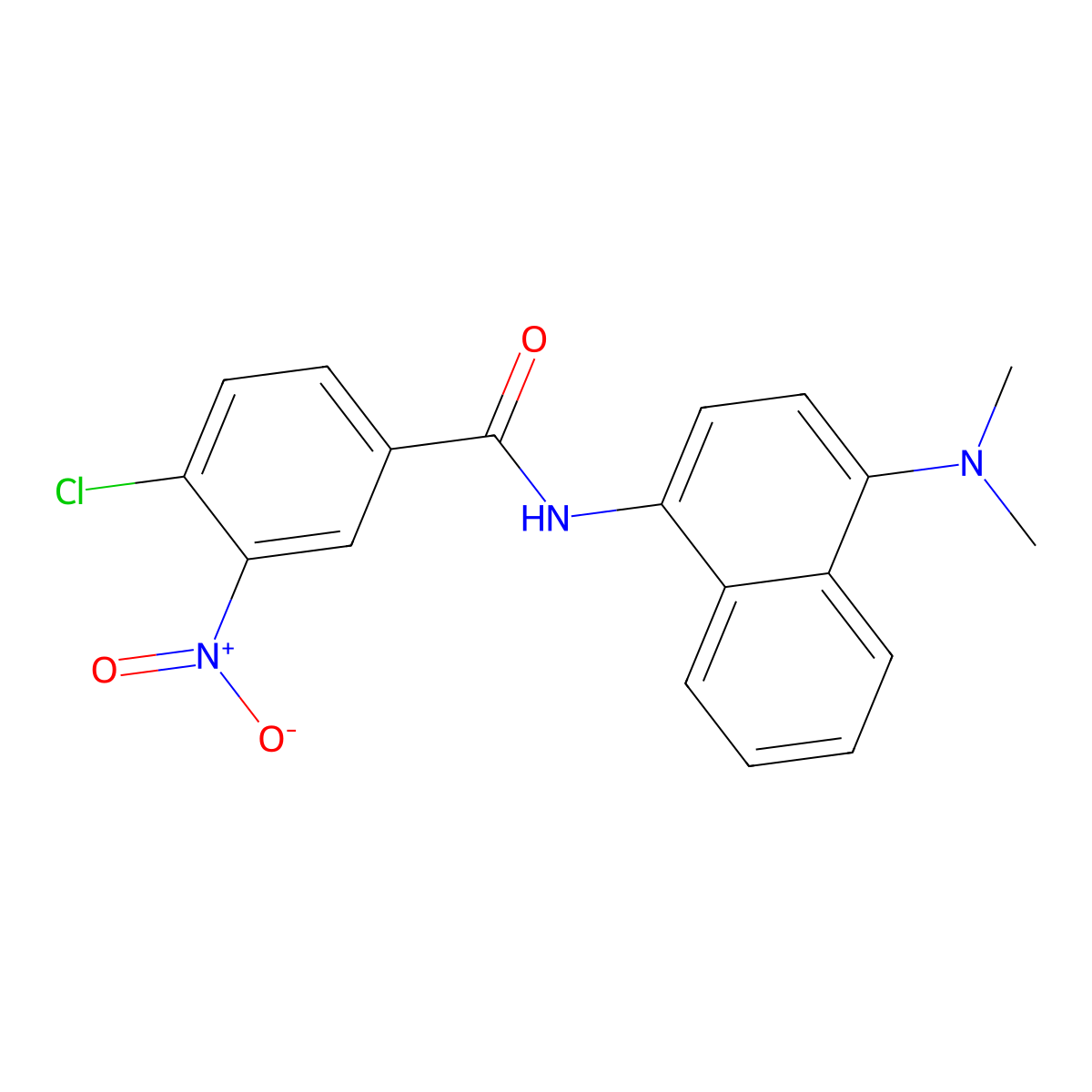 4-chloro-N-[4-(dimethylamino)naphthalen-1-yl]-3-nitrobenzamide molecular structure, CAS 425685-90-1
