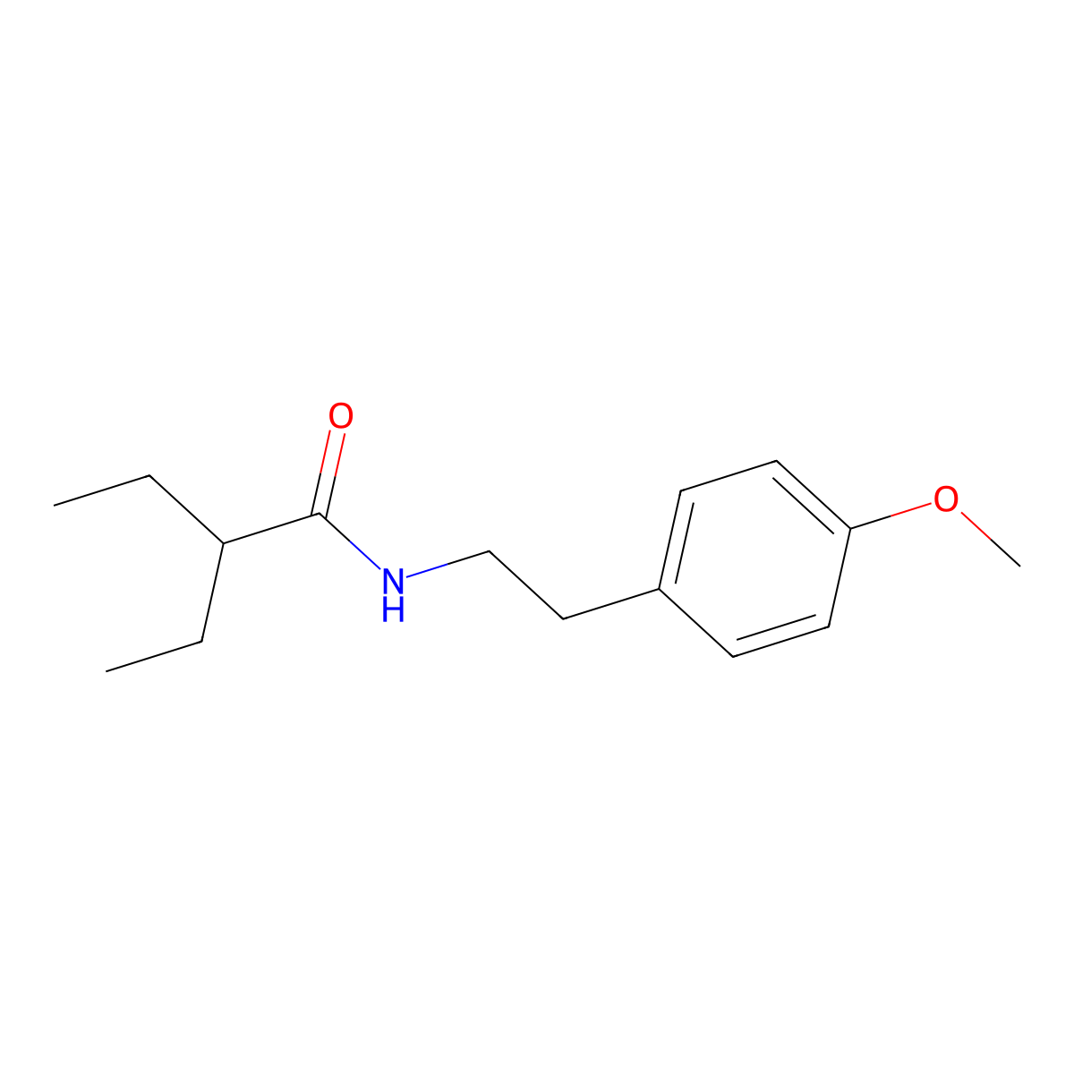 2-ethyl-N-[2-(4-methoxyphenyl)ethyl]butanamide molecular structure, CAS 425685-96-7