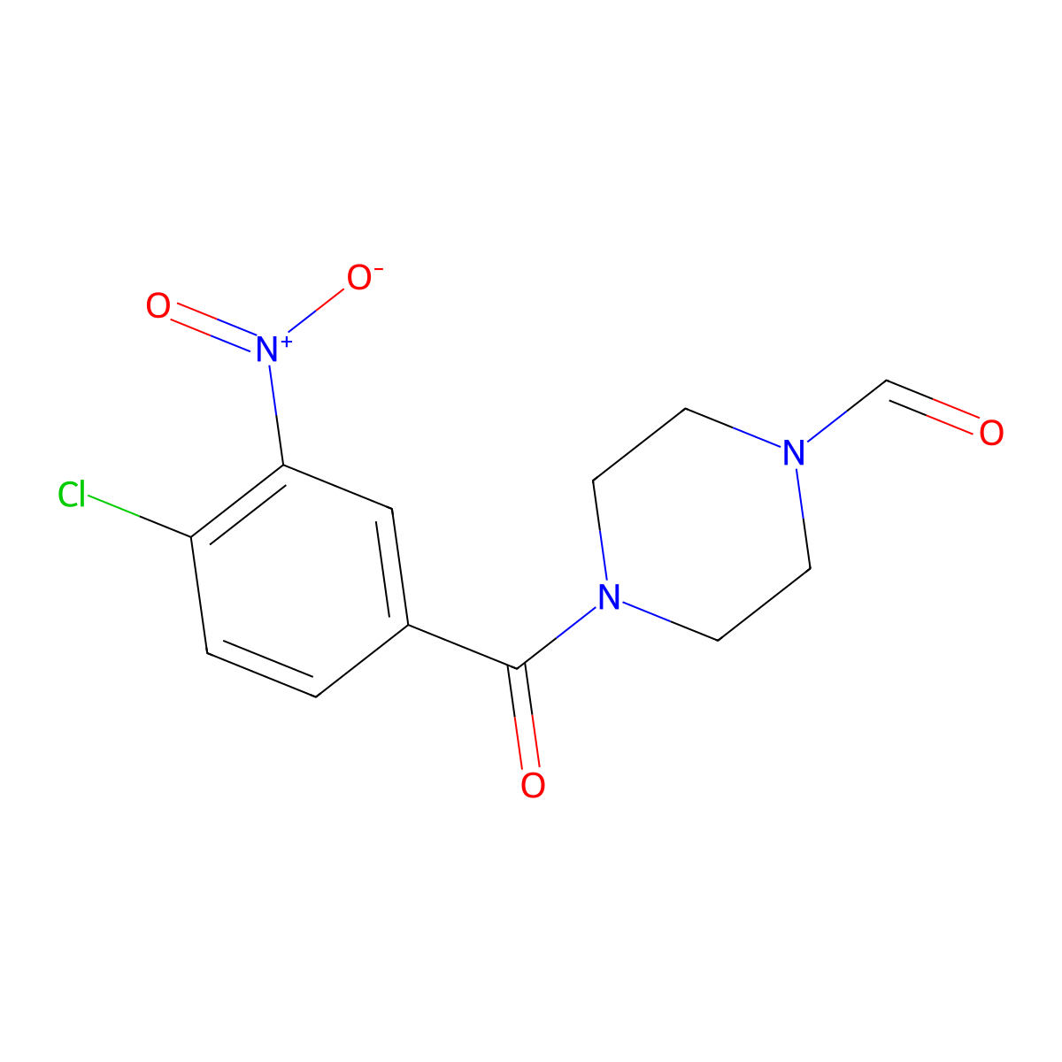 4-(4-Chloro-3-nitrobenzoyl)piperazine-1-carbaldehyde molecular structure, CAS 425686-02-8