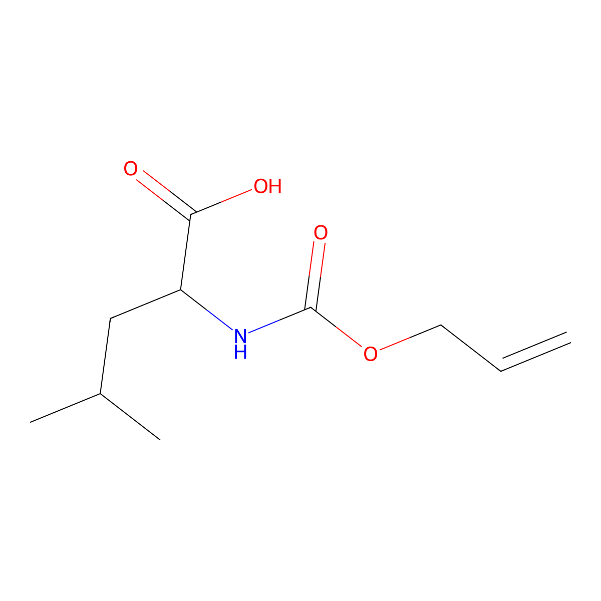(2R)-4-methyl-2-{[(prop-2-en-1-yloxy)carbonyl]amino}pentanoic acid molecular structure, CAS 425686-38-0