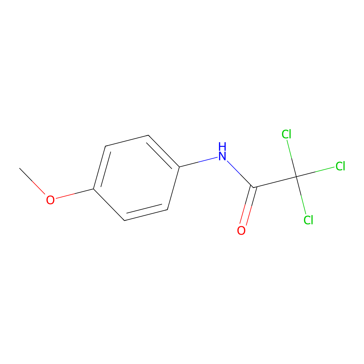 2,2,2-Trichloro-N-(4-methoxyphenyl)acetamide molecular structure, CAS 4257-81-2