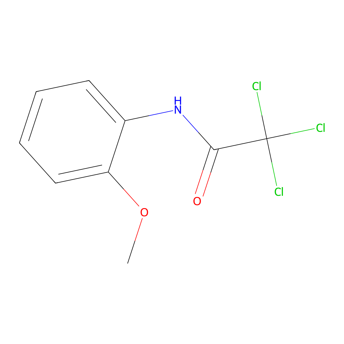 2,2,2-Trichloro-N-(2-methoxyphenyl)acetamide molecular structure, CAS 4257-82-3