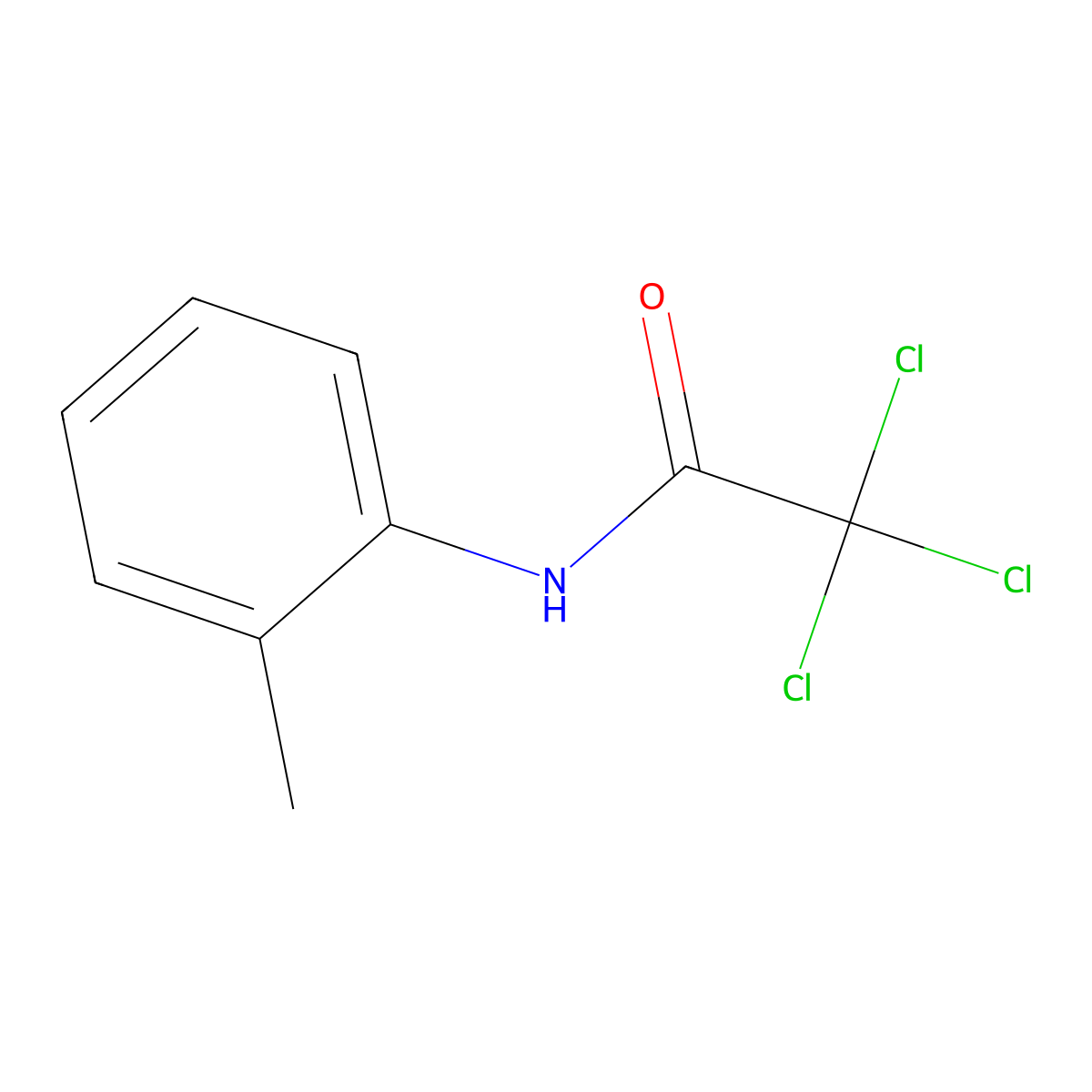 2,2,2-Trichloro-N-(2-methylphenyl)acetamide molecular structure, CAS 4257-87-8