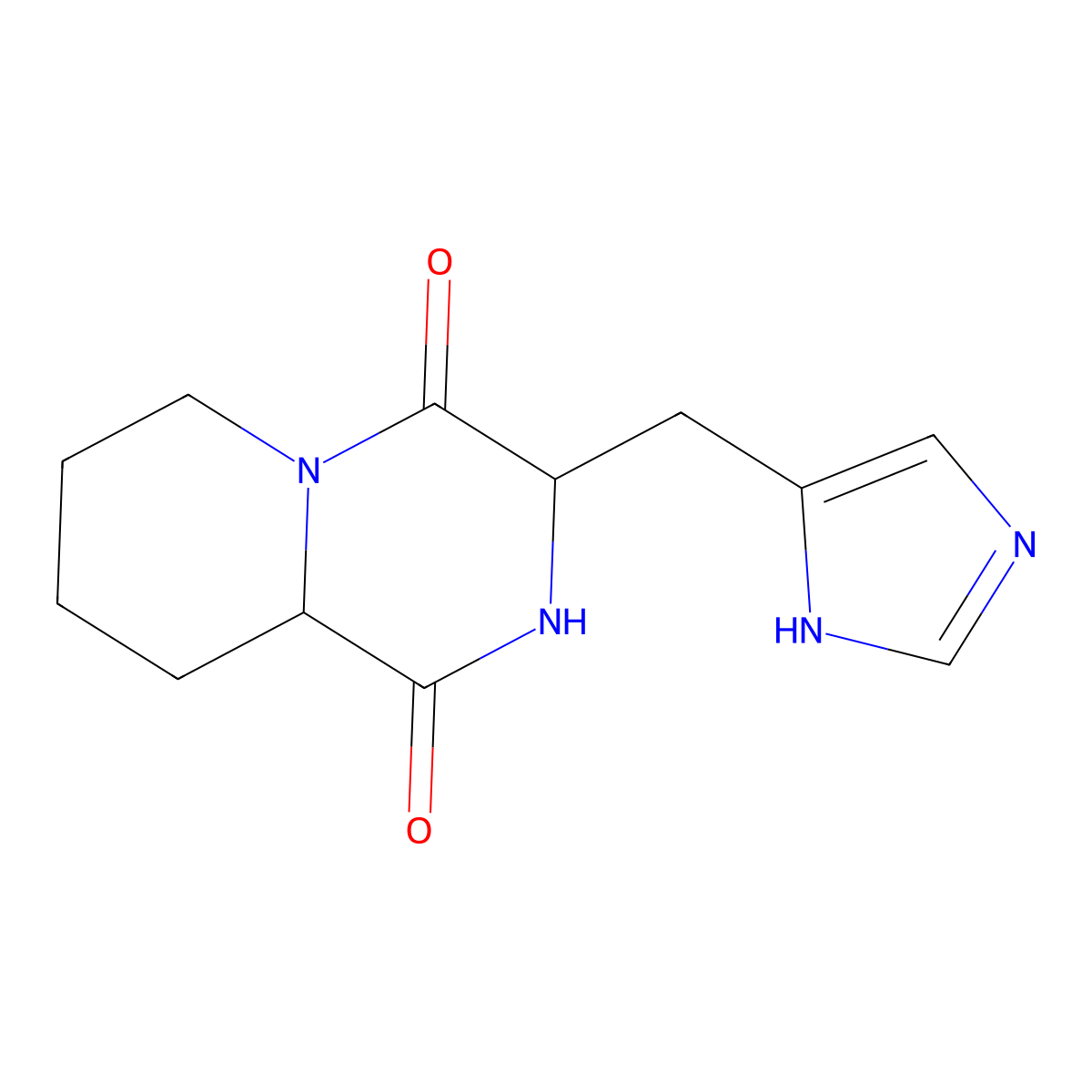 Histidyl-proline diketopiperazine molecular structure, CAS 4257-92-5