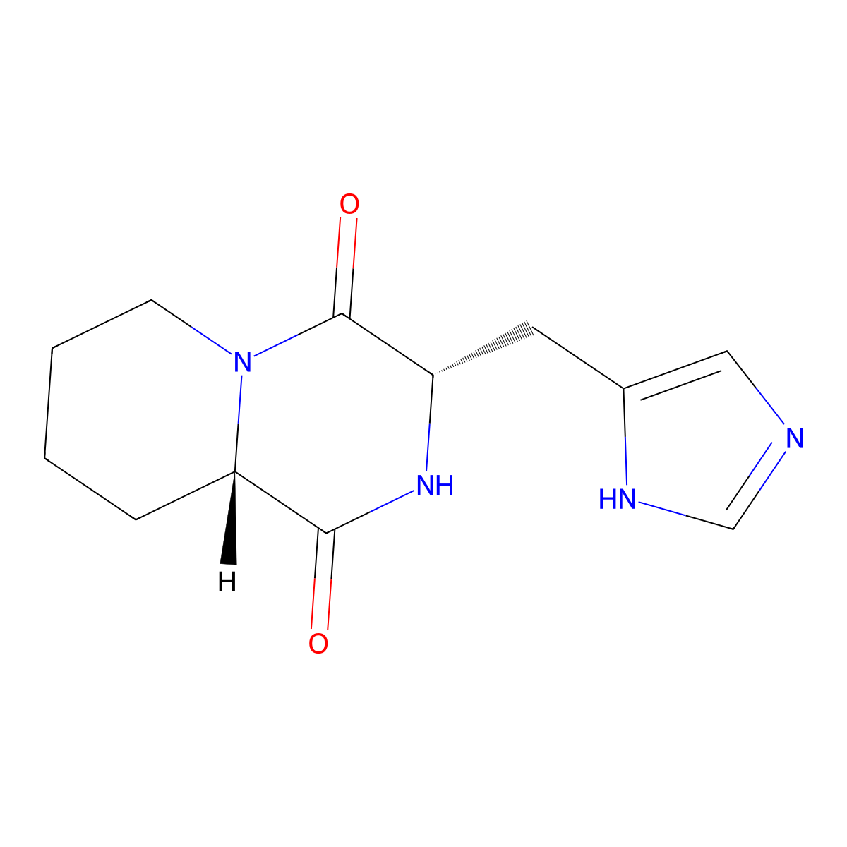 Histidyl-proline diketopiperazine molecular structure, CAS 4257-92-5