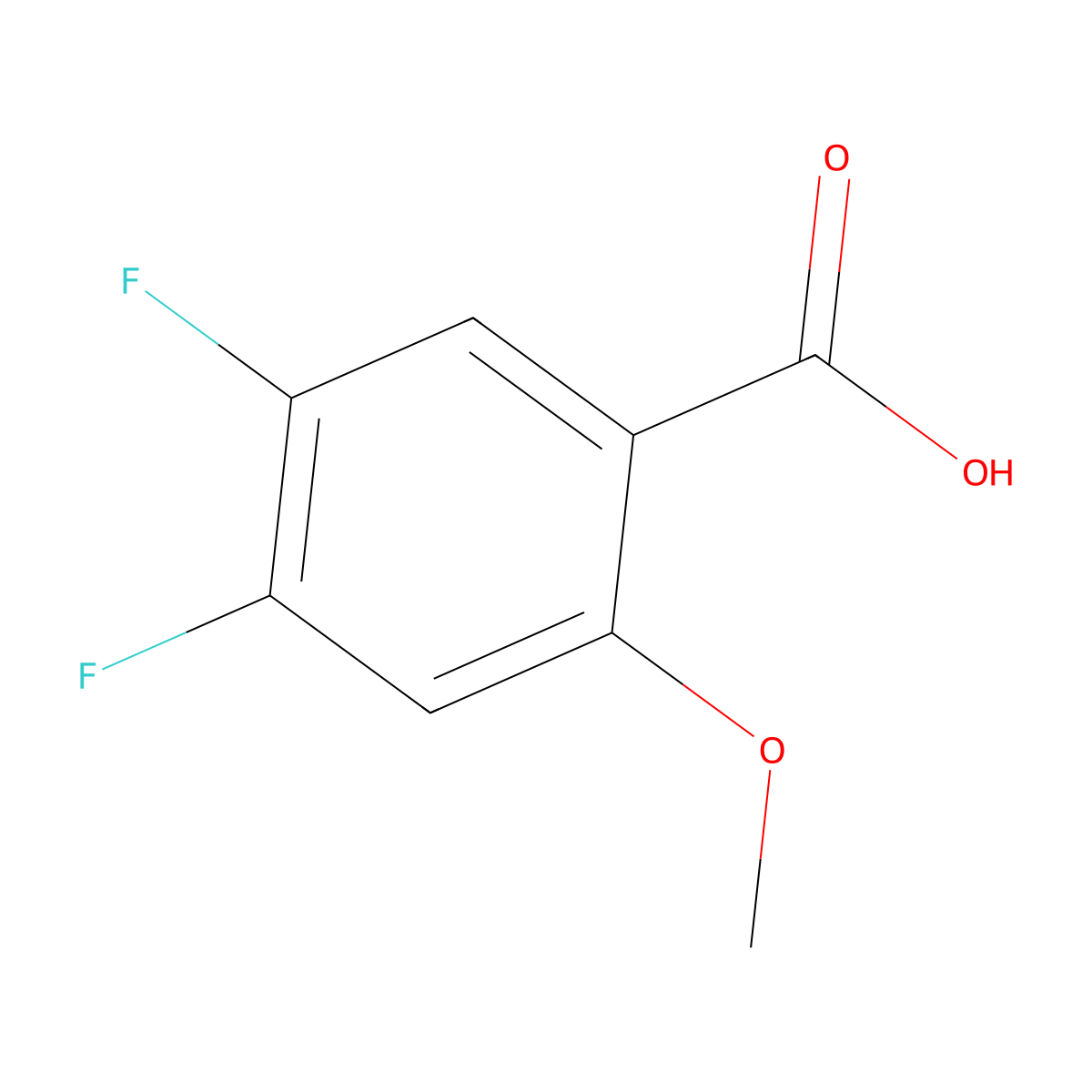 4,5-Difluoro-2-methoxybenzoic acid molecular structure, CAS 425702-18-7