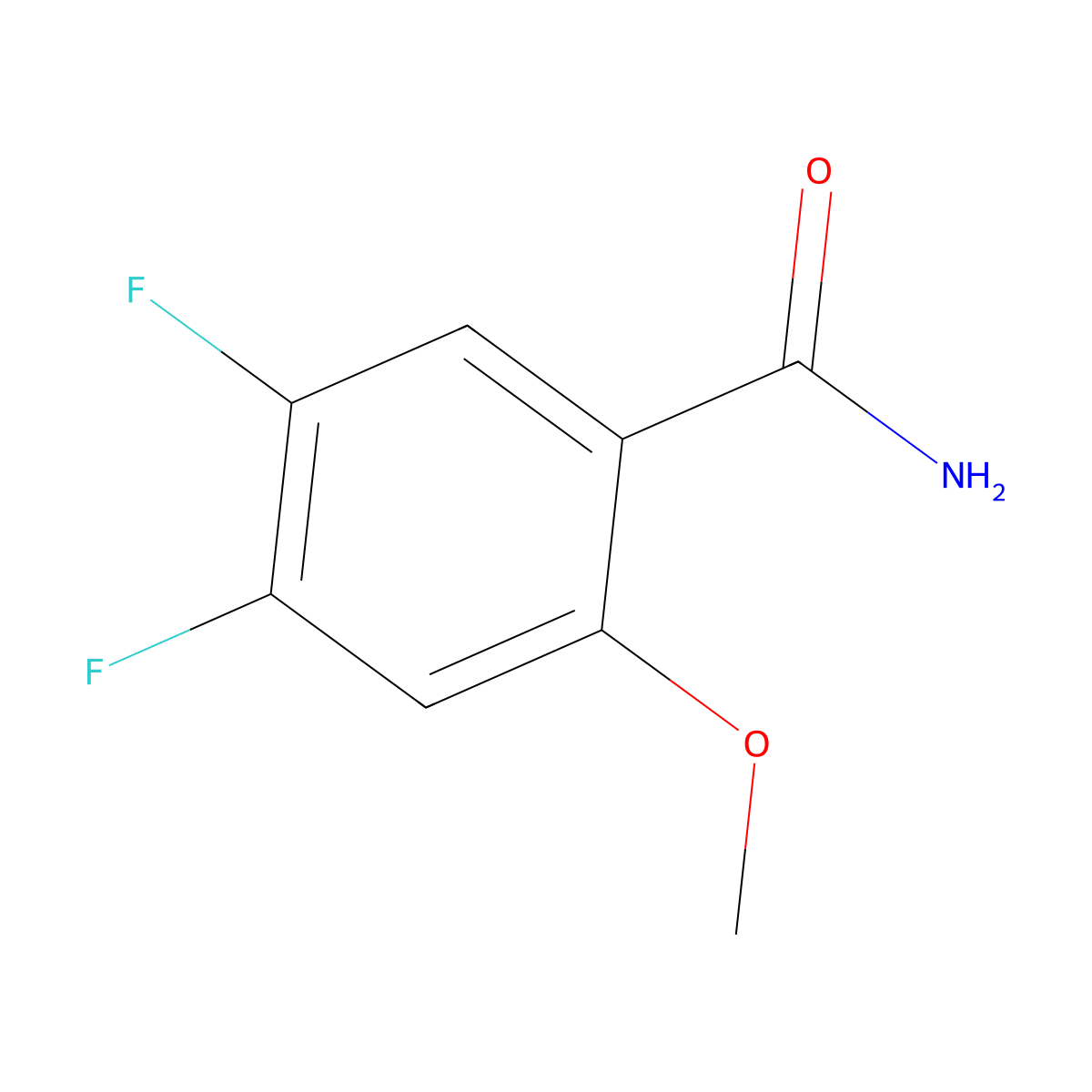 4,5-Difluoro-2-methoxybenzamide molecular structure, CAS 425702-23-4
