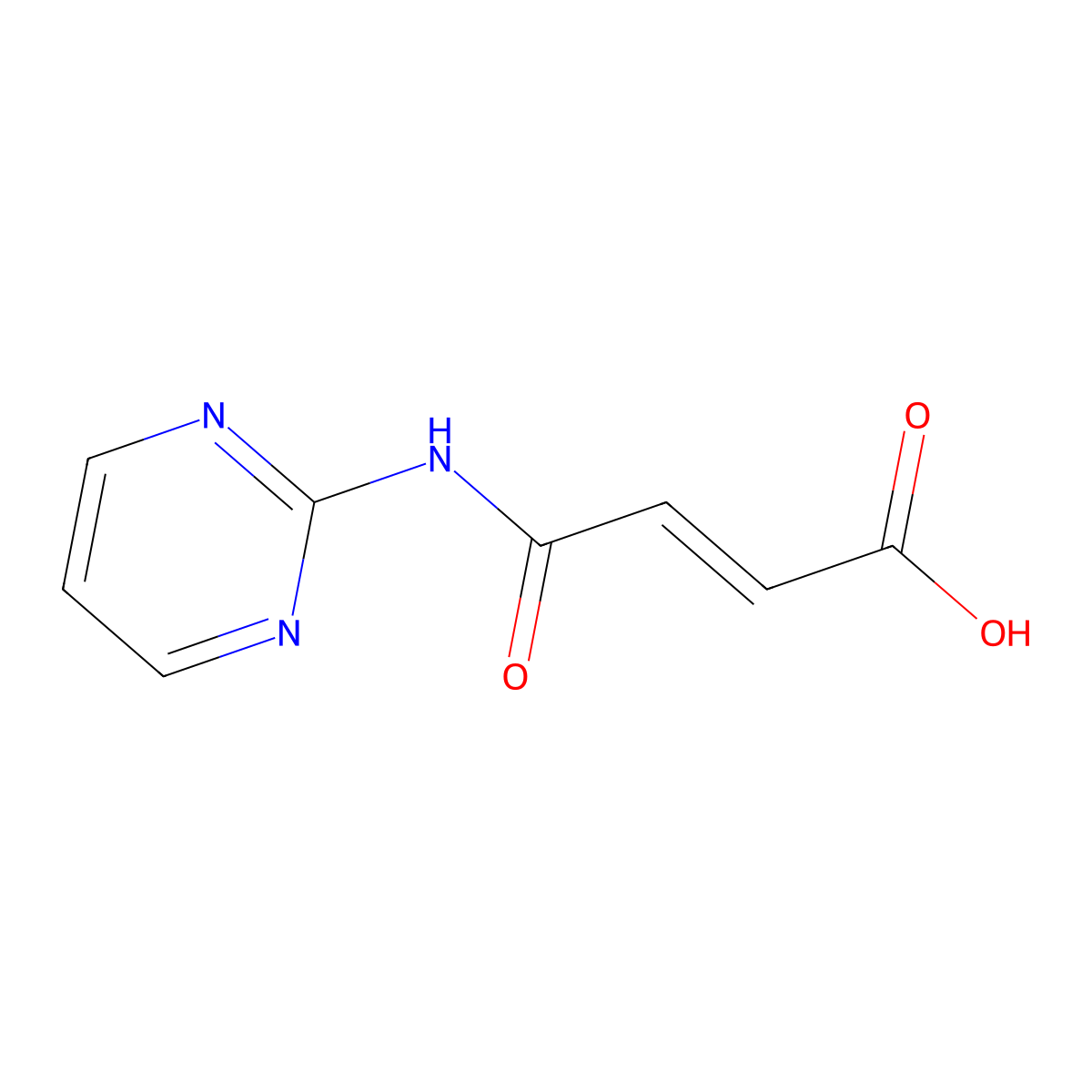 4-Oxo-4-(pyrimidin-2-ylamino)but-2-enoic acid molecular structure, CAS 42574-73-2