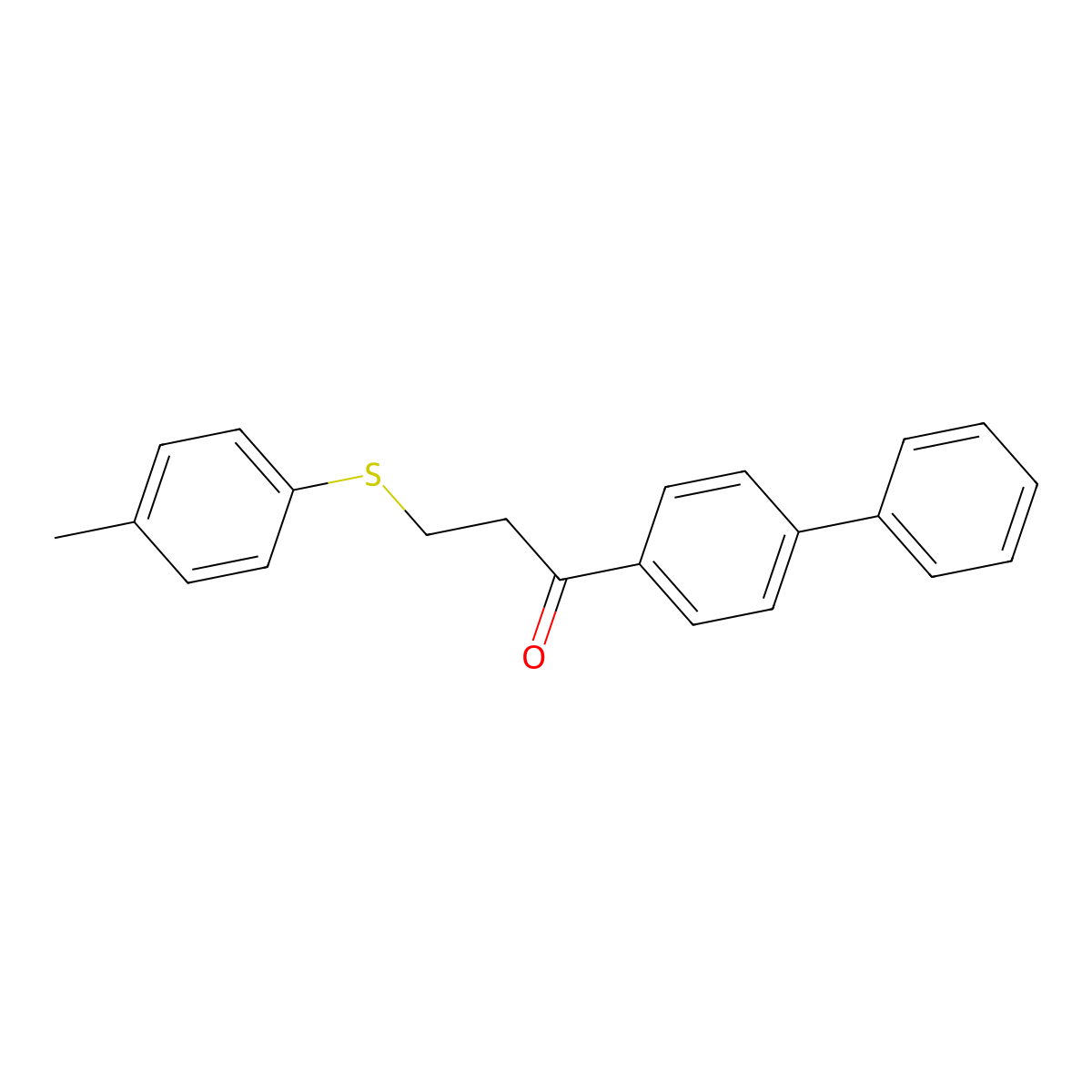 3-(4-Methylphenyl)sulfanyl-1-(4-phenylphenyl)propan-1-one molecular structure, CAS 42575-17-7