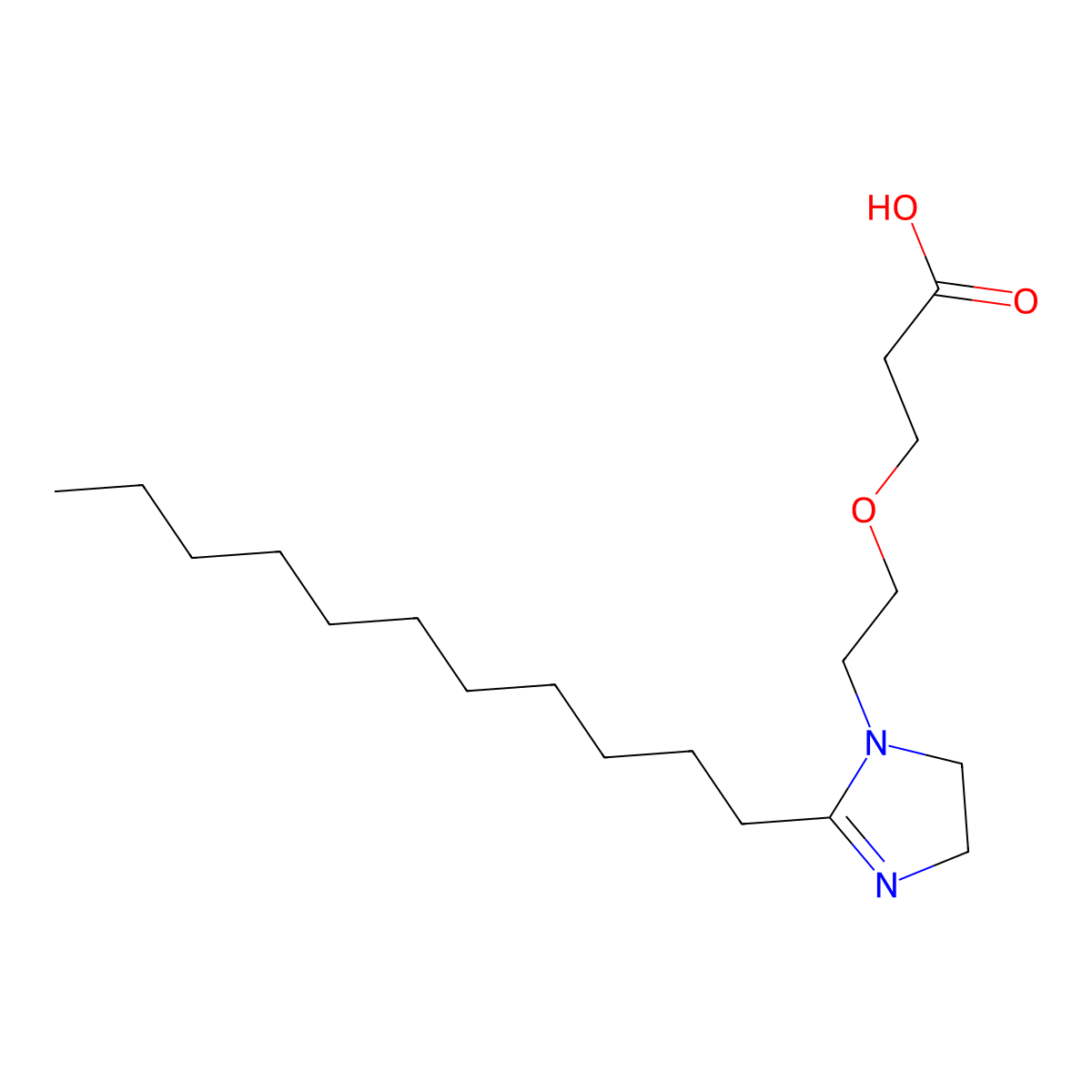3-(2-(4,5-Dihydro-2-undecyl-1H-imidazol-1-yl)ethoxy)propionic acid molecular structure, CAS 4258-46-2