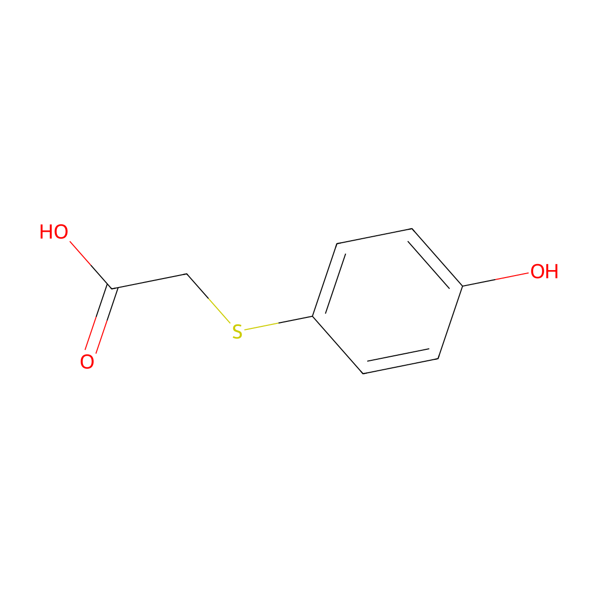 2-((4-Hydroxyphenyl)sulfanyl)acetic acid molecular structure, CAS 42580-38-1