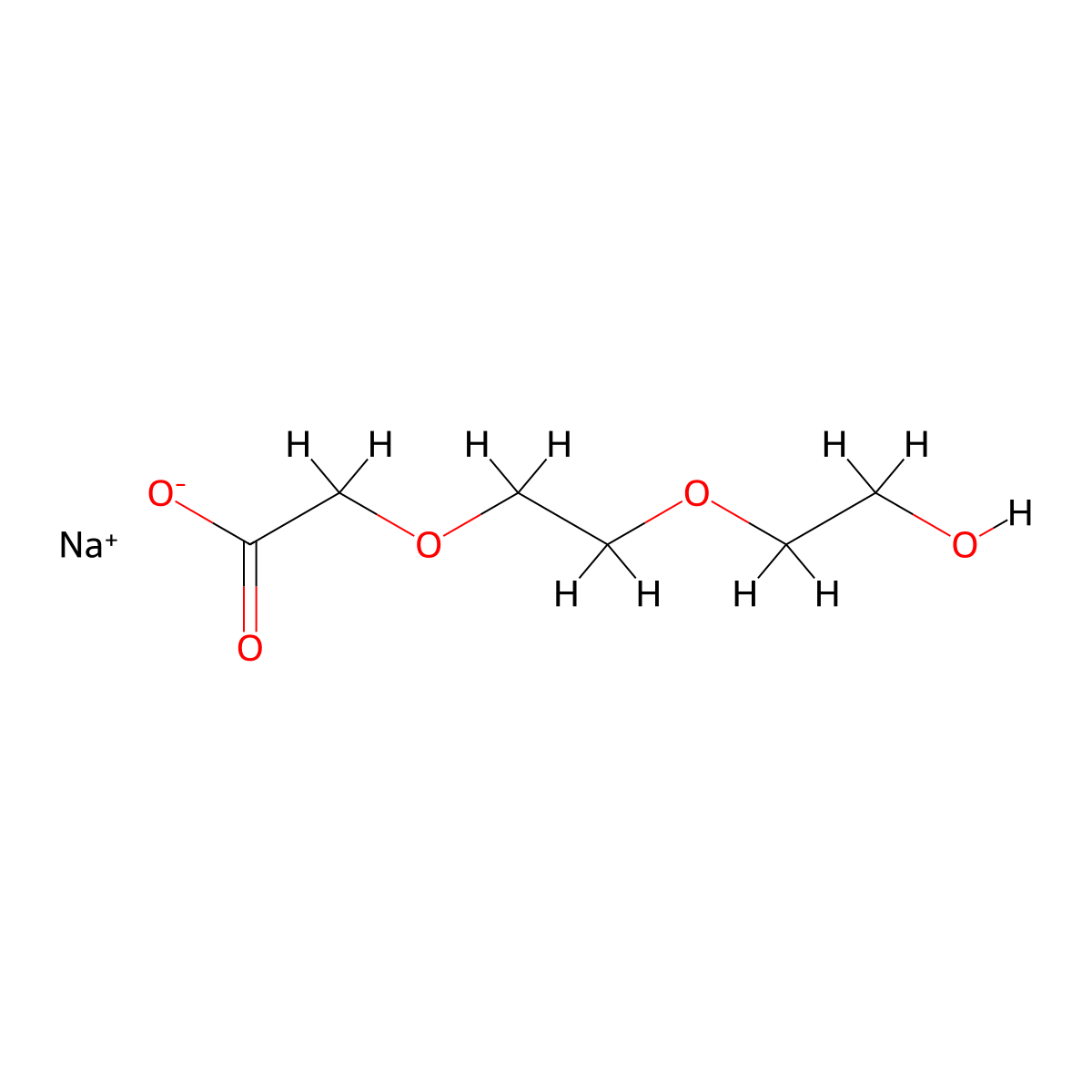 Hydroxy-PEG2-CH2COONa molecular structure, CAS 42588-76-1